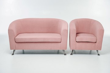 Комплект мебели Брамс  цвет розовый диван 2Д + кресло в Мурманске