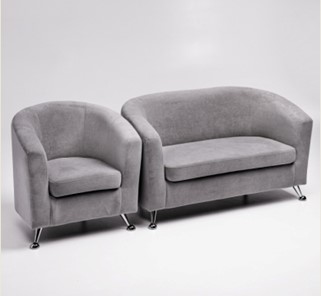 Комплект мебели Брамс  цвет серый диван 2Д + кресло в Мурманске