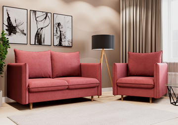 Комплект мебели диван и кресло Гримма коралл в Мурманске
