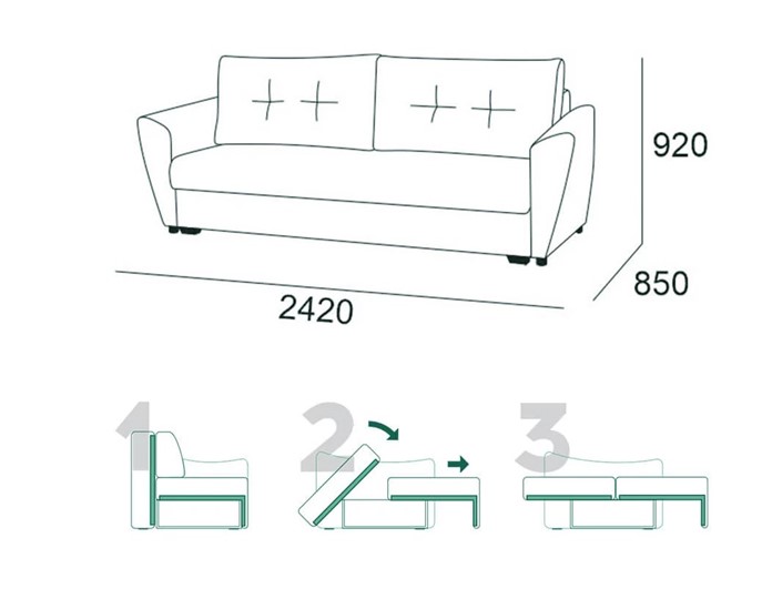 Прямой диван Мальта 1 К БД в Мурманске - изображение 5