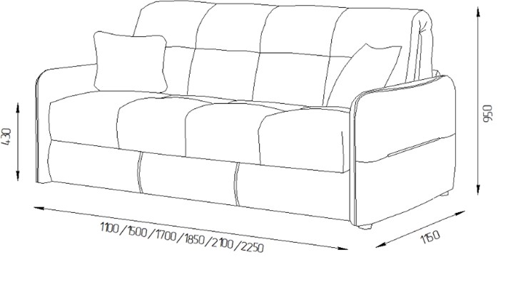 Прямой диван Токио 2 130 (ППУ) в Мурманске - изображение 7