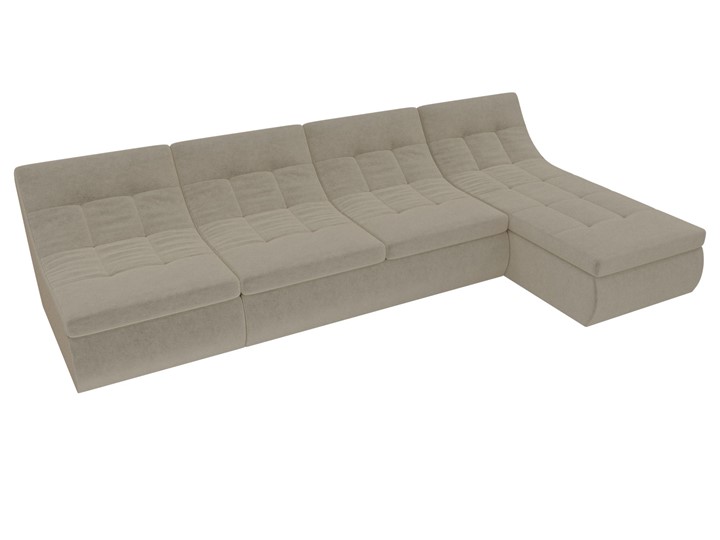 Модульный раскладной диван Холидей, Бежевый (микровельвет) в Мурманске - изображение 4