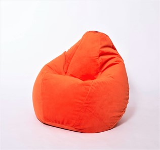 Кресло-мешок Груша большое, велюр однотон, оранжевое в Мурманске