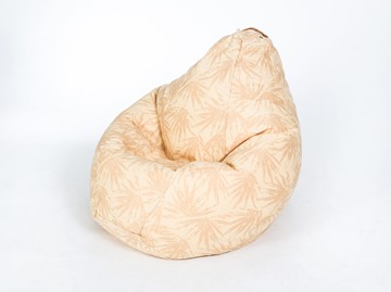 Кресло-мешок Груша большое, жаккард, бежевые листья в Мурманске
