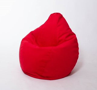 Кресло-мешок Груша большое, велюр однотон, красное в Мурманске - предосмотр
