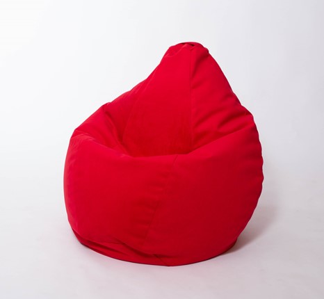 Кресло-мешок Груша большое, велюр однотон, красное в Мурманске - изображение