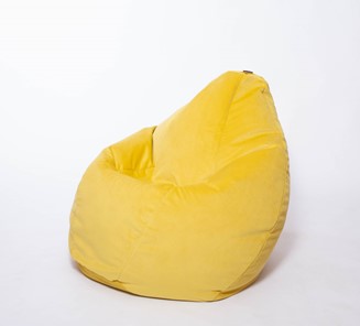 Кресло-мешок Груша большое, велюр однотон, лимонное в Мурманске