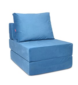 Бескаркасное кресло Окта, велюр синий в Мурманске