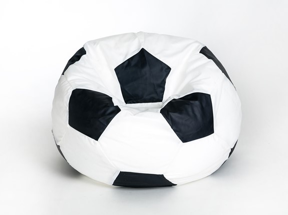 Кресло-мешок Мяч малый, бело-черный в Мурманске - изображение