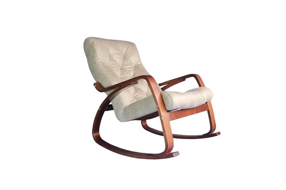 Кресло-качалка Гранд, замша крем в Мурманске - изображение