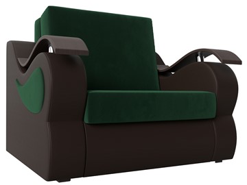 Кресло раскладное Меркурий (60), Зеленый\Коричневый (Велюр\Экокожа) в Мурманске