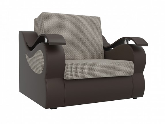 Кресло-кровать Меркурий (60), Корфу 02 (рогожка)/черный (экокожа) в Мурманске - изображение