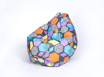 Кресло-мешок Груша малое, велюр принт, геометрия в Мурманске