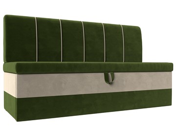 Прямой кухонный диван Энигма, Зеленый/Бежевый (Микровельвет) в Мурманске