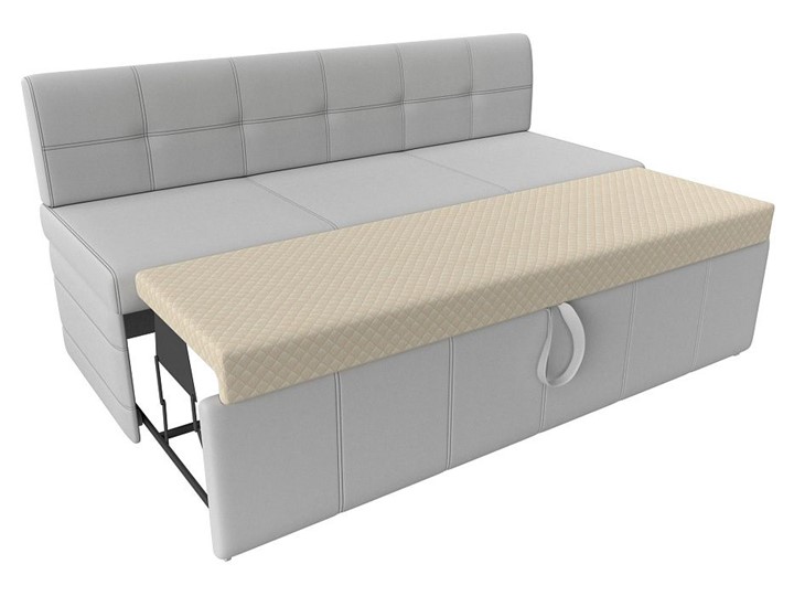 Кухонный прямой диван Лео, Белый (экокожа) в Мурманске - изображение 3