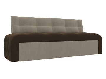 Раскладной кухонный диван Люксор, Коричневый/Бежевый (микровельвет) в Мурманске