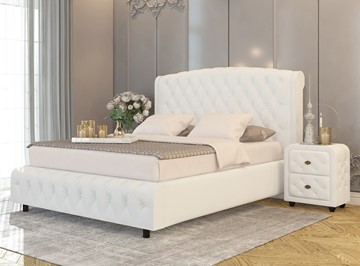 Кровать спальная Salvatore Grand 200x200, Экокожа (Белый) в Мурманске