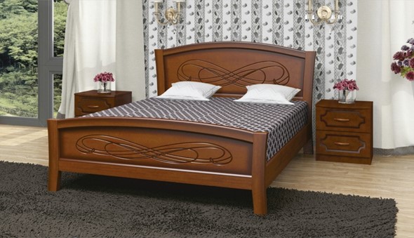 Кровать Карина-16 (Орех) 140х200 в Мурманске - изображение