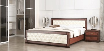 Кровать двуспальная СВ-Стиль Стиль 2, 160х200, кожзам, с основанием в Мурманске