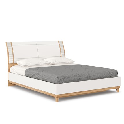 Кровать в спальню Бари 1600 Дуб Золотой/Белый ЛД 698.140 в Мурманске - изображение