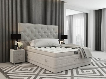 Спальная кровать Classic Compact/Basement 180х200, Флок (Велсофт Серый) в Мурманске