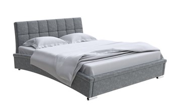 Кровать 2-спальная Corso-1L 160x200, Велюр (Gratta 4 Серый космос) в Мурманске