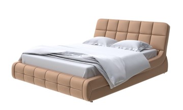 Спальная кровать Corso-6 140x200, Экокожа (Бронзовый перламутр) в Мурманске