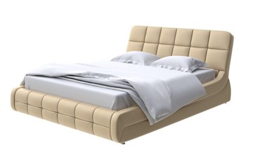 Спальная кровать Corso-6 140x200, Экокожа (Золотой перламутр) в Мурманске