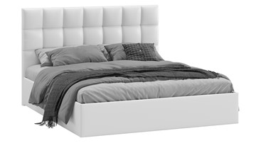 Кровать 2-спальная Эмбер тип 1 (Экокожа белая) в Мурманске