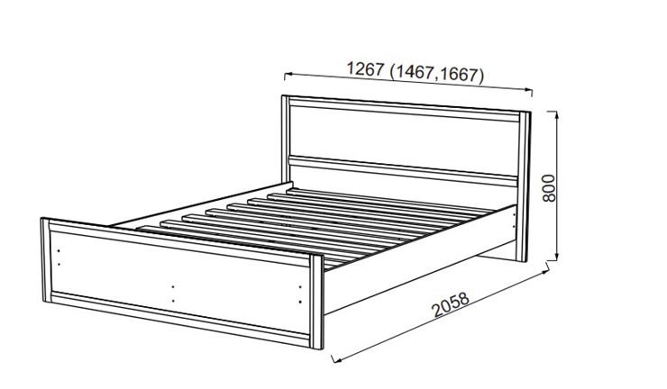 Кровать в спальню Камелия, 1600, шимо светлый/белый кожзам в Мурманске - изображение 1