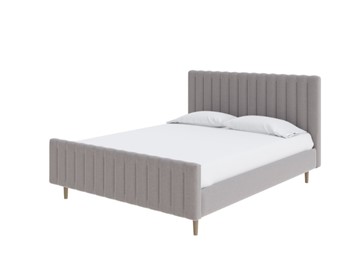 Кровать двуспальная Madison 160x200, Искусственная шерсть (Лама Светло-серый) в Мурманске