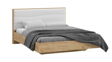 Кровать 2-спальная Миранда тип 1 (Дуб крафт золотой/Белый глянец) в Мурманске