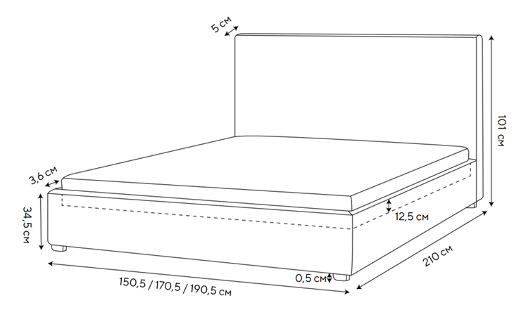 Кровать двуспальная Mono 140х200, Велюр (Monopoly Миндаль (111)) в Мурманске - изображение 1