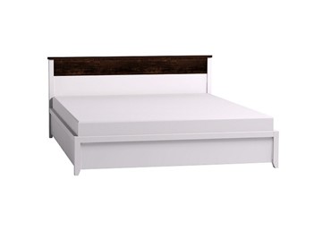 Кровать Норвуд 31 с гибкими ламелями металл, Белый-Орех шоколадный в Мурманске