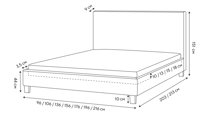 Двуспальная кровать Rhomby 160х200, Рогожка (Тетра Бежевый) в Мурманске - изображение 1