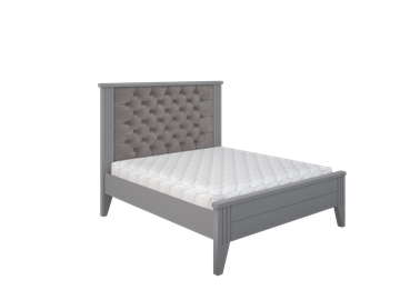2-спальная кровать с каретной стяжкой Боринское Верона 1400, Серый в Мурманске