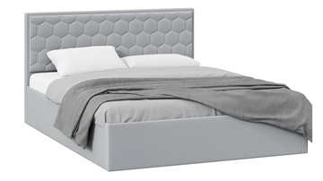 Кровать двуспальная с подъемным механизмом Порто (Велюр Confetti Silver) с заглушиной в Мурманске