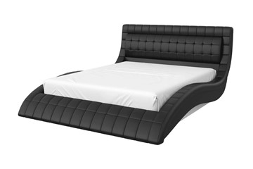 Кровать 2-спальная Виргиния 160х200 (кожзам черный) с основанием в Мурманске