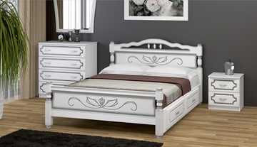 Кровать с выкатными ящиками Карина-5 (Белый Жемчуг) 120х200 в Мурманске