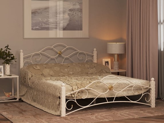 Кровать спальная Гарда 3, 160х200, белая в Мурманске - изображение