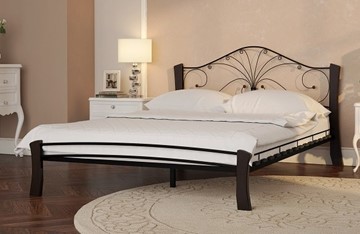 Спальная кровать Фортуна 4 Лайт, 1400, черный/шоколад в Мурманске