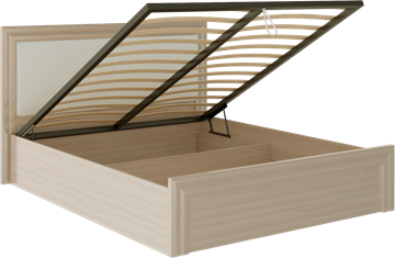 Кровать с подъемным механизмом Глэдис М32 (Шимо светлый/Белый текстурный) в Мурманске - предосмотр 1