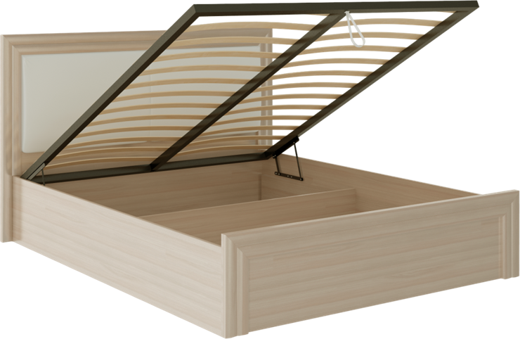 Кровать с подъемным механизмом Глэдис М32 (Шимо светлый/Белый текстурный) в Мурманске - изображение 1