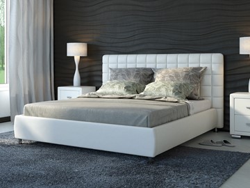 Кровать спальная Corso-3 160х200, Экокожа (Белый) в Мурманске