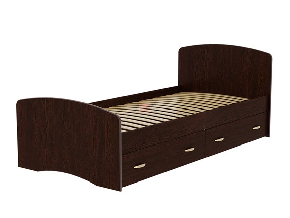 Кровать односпальная 6 с ящиками, 80х200 Венге с основанием в Мурманске - изображение
