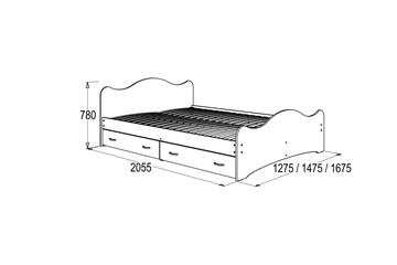 Кровать односпальная 6 с ящиками, 90х200 Венге/Млечный дуб с основанием в Мурманске - предосмотр 1