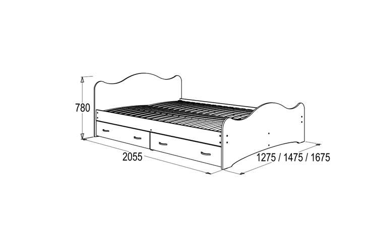 Кровать односпальная 6 с ящиками, 90х200 Венге/Млечный дуб с основанием в Мурманске - изображение 1