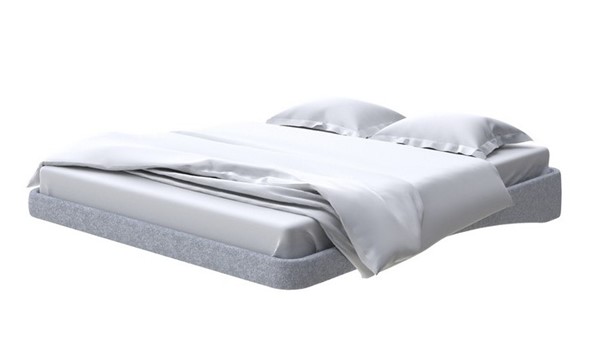 Парящая кровать 2-спальная 160х200, Рогожка (Levis 83 Светло-Серый) в Мурманске - изображение