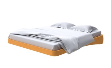 Кровать двуспальная парящая 180х200, Велюр (Scandi Cotton 18 Шафран) в Мурманске