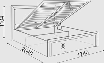 Кровать с подъемным механизмом Глэдис М32 (Шимо светлый/Белый текстурный) в Мурманске - предосмотр 2